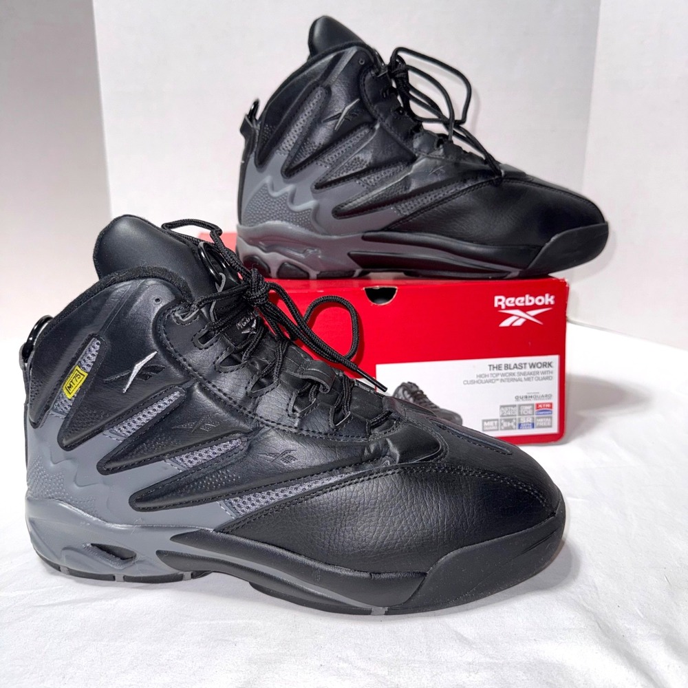 Reebok The Blast Work High Top Sneaker Composite Toe Mens 8.5 Wide RB9406 Black
